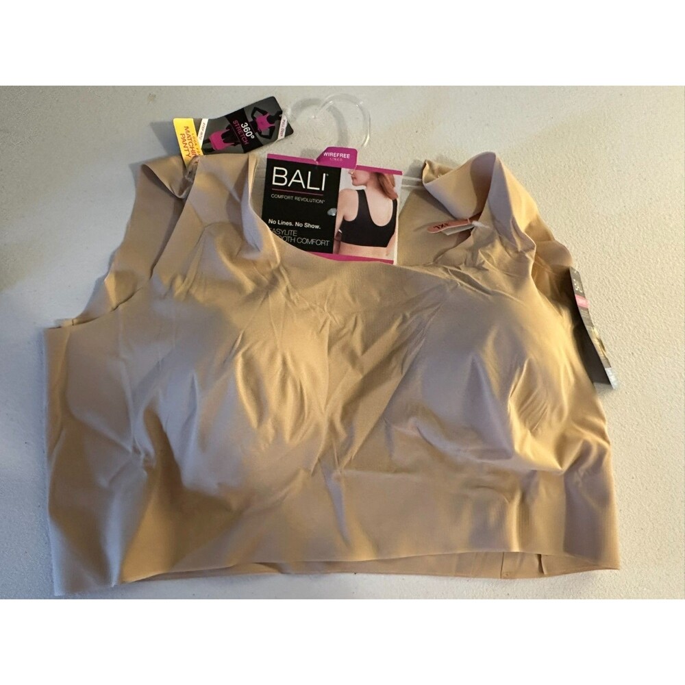 NWT! Bali comfort revolution bra 3XL Beige 360° Stretch Wirefree Pullover